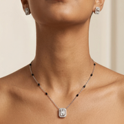 Mangalsutra With Earring in 925 Sterling Silver Rhodium Plated 9 inches